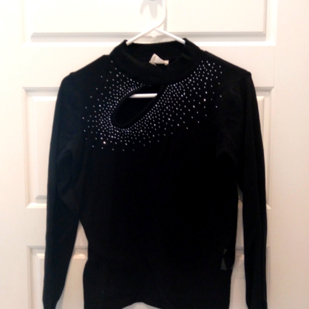 Black rhinestone  sweater